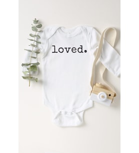 Unisex Bebek Beyaz Loved Uzun Kollu Çıtçıtlı Body
