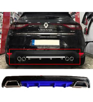 Renault Megane 4 HB Mavi Difüzör Çiftli Kare Egzoz Görünümlü D Tip Difizör