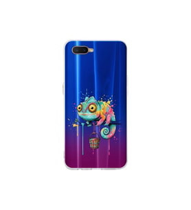 Oppo RX 17 Pro ile Uyumlu Splash Bukalemun Tasarımlı Şeffaf Silikon Kılıf