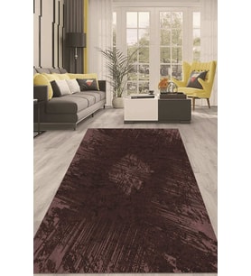 Dijital Kaymaz Taban Yıkanabilir Modern Renkli Salon Halısı Mutfak Halısı Yolluk ND-HT-469 (Bordo)