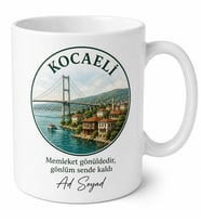 Kocaeli Memleket Temalı Kişiye Özel Baskılı Kupa Bardak Hediye