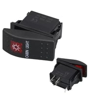 Kabin Sembollü Işıklı 3 Pinli On-Off 12-24V Marin Switch