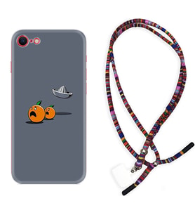 Apple iPhone 5 6 7 8 Plus Se XR Kılıf Boyun Asklı Rasta Silikon Orange Escape 1374