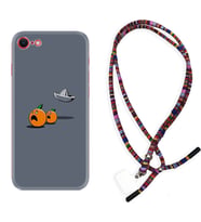 Apple iPhone 5 6 7 8 Plus Se XR Kılıf Boyun Asklı Rasta Silikon Orange Escape 1374