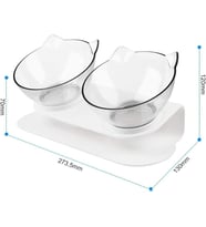 Yüksek Çiftli Kedi Başı Şeklinde Mama ve Su Kabı 13,5 cm