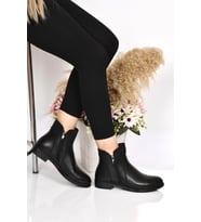 Scavia 02289 Orto Pedik Kadın Deri Bot  (Siyah)