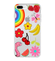 PrintiFy Apple  iPhone 7 Plus ile Uyumlu 1mm Slim Fit Water Color 5 Baskılı Şeffaf  Kılıf