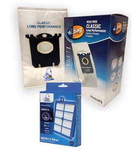 Philips S-bag  Süpürge Mega 12'li Paket Toz Torbası + HEPA FİLTRE Uyumlu