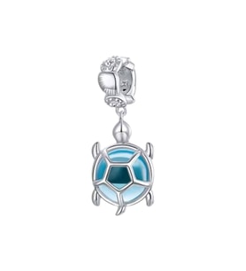 Mavi Su Kaplumbağası Charm  925 Ayar Gümüş