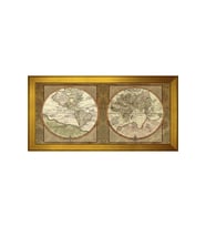 Harita Temalı Kanvas Tablo 50 x 70 cm Gold Çerçeve