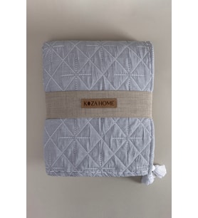 Koza Home Stella Lacivert Çift Kişilik Baklava Desenli Yatak Örtüsü 230x250 2 Yastık 50x70 5030