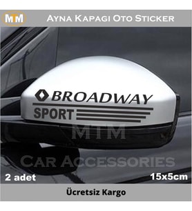 Renault Broadway Ayna Kapağı Oto Sticker (2 Adet)