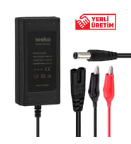 Ayt Weko 12.6 Volt 3 Amper Akü Şarj Cihazı Aleti 5.5 2.5 Uçlu Krokodil Uçlu Ledli Yerli Üretim Masaüstü