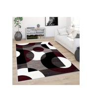 Rovigo Home Dijital Baskı Yıkanabilir Kaymaz Taban Salon Halısı RVG0422 (Bordo)