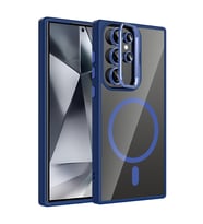 Samsung Galaxy S24 Ultra Uyumlu Kılıf Standlı ve Kamera Lens Hediyeli M-Safe Şarj Özellikli Zore Etro Kapak