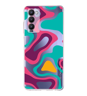 PrintiFy Tecno Camon 18P Uyumlu Kamera Korumalı Renkli Desen Tasarımlı Şeffaf Silikon Kılıf