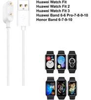 Huawei Band 6-7-8-9-10-11 ile Uyumlu Yüksek Kalite Hızlı Akım Korumalı Şarj Kablosu (80 cm) - Beyaz