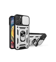 Newface Apple iPhone 16 Pro Kılıf Pars Lens Yüzüklü Silikon - Gümüş