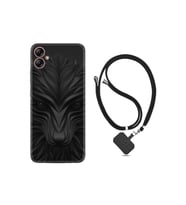 Samsung Galaxy A04e Kılıf Ipli Boyun Askılı Desenli Silikon Black Fox 1325