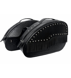 Motosiklet Takım Deri Yan Çanta Choper Model Black Cruiser Motor Yan Heybe