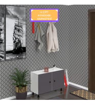 Kenzlife ayakkabılık galoş3 gribyz 53*080*32 kapaklı 3 raflı 12 çift ayakkabı kapasitesi (Beyaz)