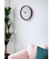 36 Cm Mor 24 Saat Göstergeli Özel Tasarım Duvar Saati (Standart)