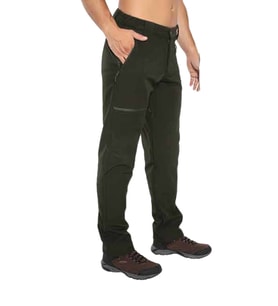 Crozwise Softshell Koyu Yeşil Kışlık Polarlı Outdoor Pantolon - 2228-04