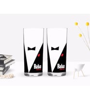 BK Gift Kişiye Özel Renkli Baskılı Godfather Baba Tasarımlı İkili Rakı Bardağı Seti-10 (Beyaz)