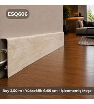 Esquero Kablo Kanallı PVC Süpürgelik 250 cm, Açılabilir Kapaklı, İşlenmemiş Meşe, ESQ606