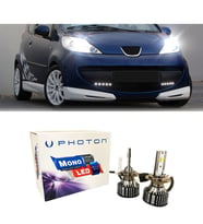 Peugeot 107 Led Xenon Uzun + Kısa Far Ampulü H4 Mono Yeni Seri Beyaz