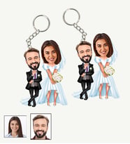 Kişiye Özel Sevgili Tasarımlı Karikatür 2 Adet Anahtarlık 26