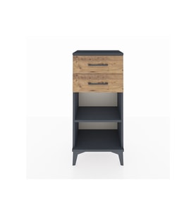 Arges Komodin Tek Raflı 2 Çekmeceli 44x30x96 Antrasit-Çam