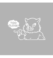 Too Close Anime Araba Sticker siyah 15x9 CM (Beyaz)