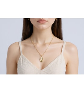STİL İNCİSİ/XUPING JEWELRY YAPRAK MODEL ZİRKON TAŞLI BÜYÜK KOLYE (Altın Rengi)