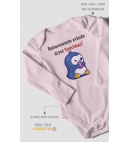 Babaannemin Evinde Diyet Yapılmaz! Baskılı Bebek Zıbını – Çıtçıtlı Body  %100 Pamuk Uzun Kol (Bebek Pembesi)