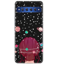 TCL 10 Plus Kılıf Desenli Silikon Space Woman