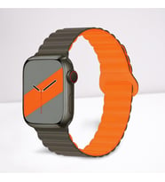 Cosmostech Akıllı Saat Watch için Uyumlu 42MM 44MM 45MM 49MM 1/2/3/4/5/6/se/7/8/ultra Magnetli Kordon ve Kayışıı Gri(Turuncu)