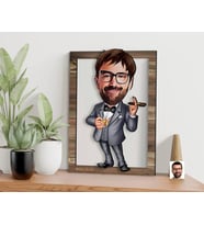 BK Gift Kişiye Özel Patron Karikatürlü 3D Ahşap Tablo, Sevgiliye Hediye, Arkadaşa Hediye, Yıl Dönümü Hediyesi, Doğum Günü Hediyesi-3