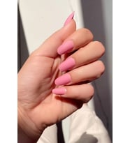 Caş Dekorasyon Pembe Renk 24'lü Takma Tırnak Seti (Pembe)