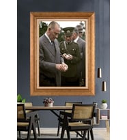 Altın Varaklı Çerçeveli Paspartulu Atatürk Tablo TR1541 (Gold)
