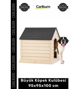 #Petshop Su Geçirmez Plastik Dış Mekan Bahçe Tipi Konforlu Büyük Köpek Kulübesi 95x95x100 cm