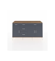 Kronos Konsol 2 Raflı 5 Çekmeceli 3 Kapaklı 176x59x99 Çam-Antrasit