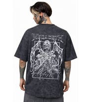 Megadeth Rock Metal Müzik Grubu Sırt Baskılı Unisex Oversize Eskitme Yıkamalı Tişört
