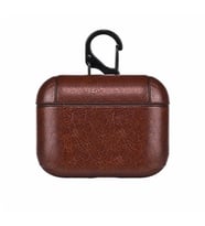 Microsonic Airpods 4.Nesil / ANC Kılıf Litchi Texture Koyu Kahverengi (Koyu Kahverengi )