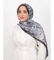 Luissa Soft Şal Gül Desen Siyah Gri