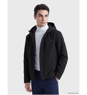 LCWAIKIKI Classic Siyah Regular Fit Kapüşonlu Erkek Ceket