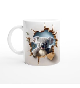 Duvarı Delen Sevimli Koala Kupa Bardak