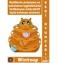 #Kedi Dayanıklı İnteraktif Eğitici Renkli Toplu Hareketli Zeka İlgi Çekici Pet Kedi Başlıklı 3 Katlı