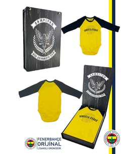 Fenerbahçe Orijinal Lisanslı Sonsuza Kadar Bebek Body Zıbın Hediyelik Kutulu (Sarı)