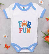 BK Kids Fun Tasarımlı Mavi Bebek Body Zıbın-1